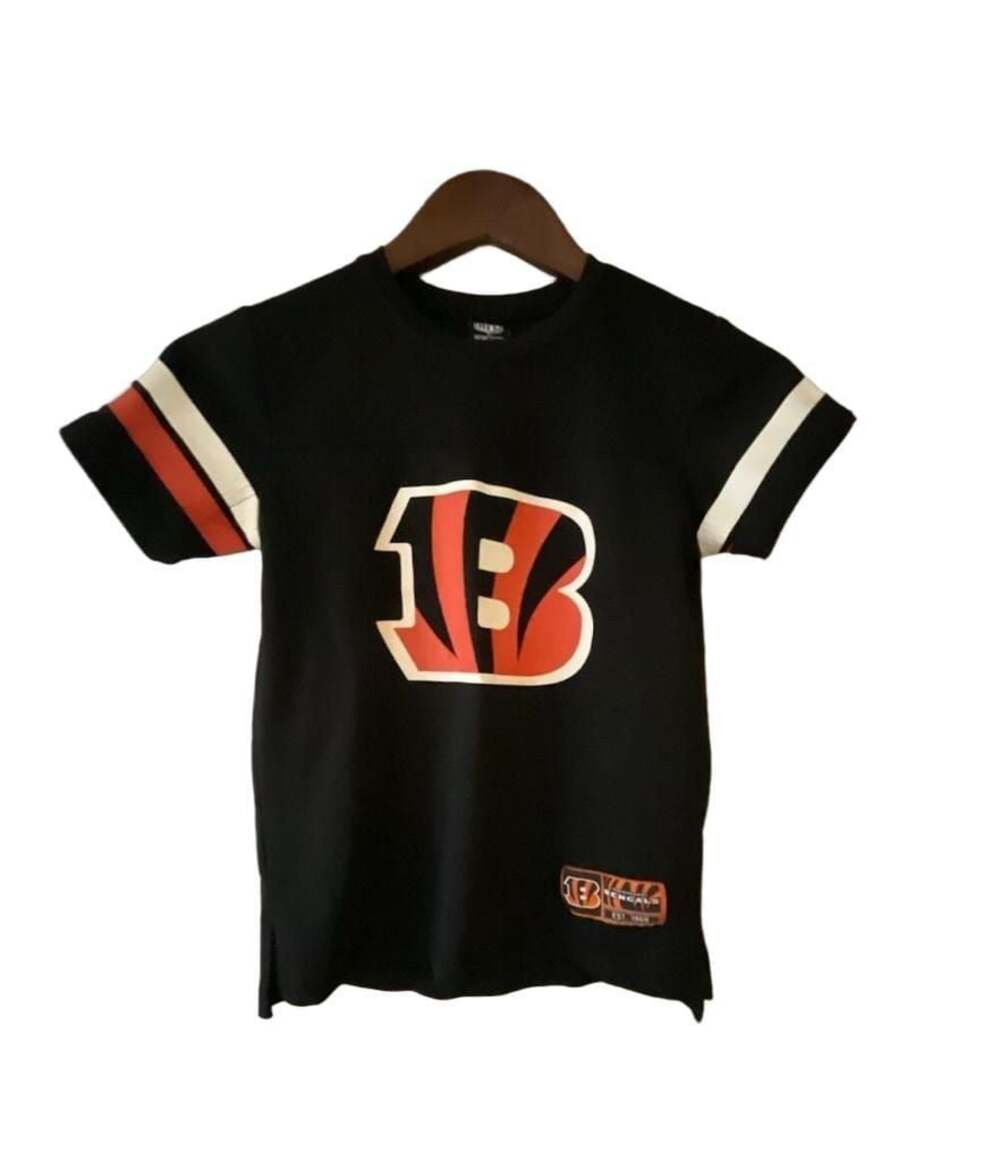 NFL Cincinnati Bengals Youth Black Mesh Graphic T-Shirt Size 8